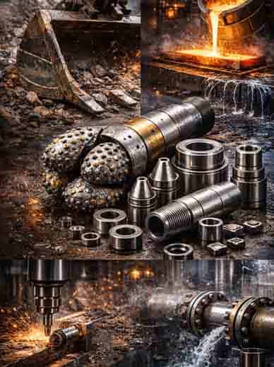 Solutions en carbure de tungstène conçues pour l’abrasion, l’érosion, les impacts et les conditions de service sévères
