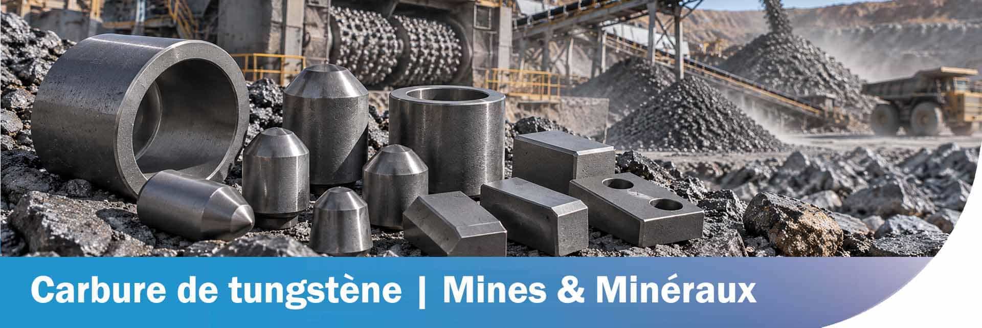 Composants en carbure de tungstène pour l’exploitation minière et le traitement des minerais