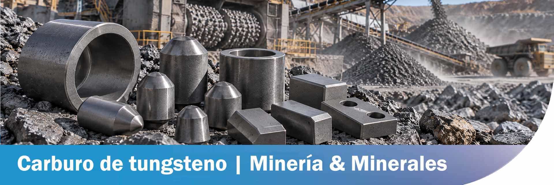 Componentes de carburo de tungsteno para minería y procesamiento de minerales