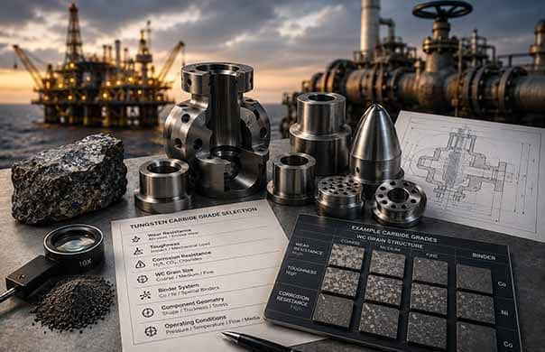 How to Select Tungsten Carbide Grades for Oil & Gas Components