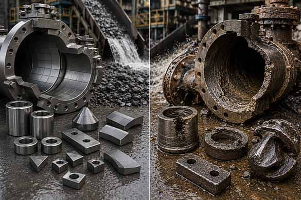 Carbure de tungstène vs acier dans les applications abrasives, érosives et en service sévère