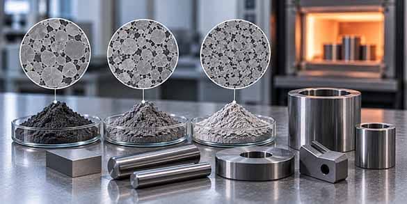 Sistemas aglutinantes en el carburo de tungsteno cementado: cobalto, níquel y rendimiento del material