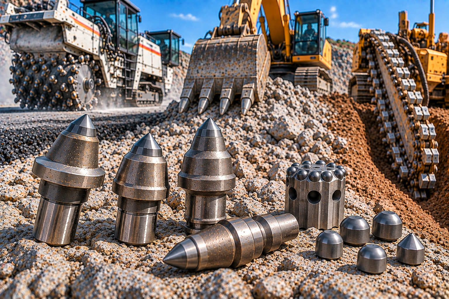 Tungsten Carbide Cutting Components for Road Milling, Trenching & Rock Excavation
